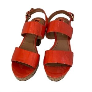 Franco Sarto, Women's Orange patent leather Sandals, Size 9.5